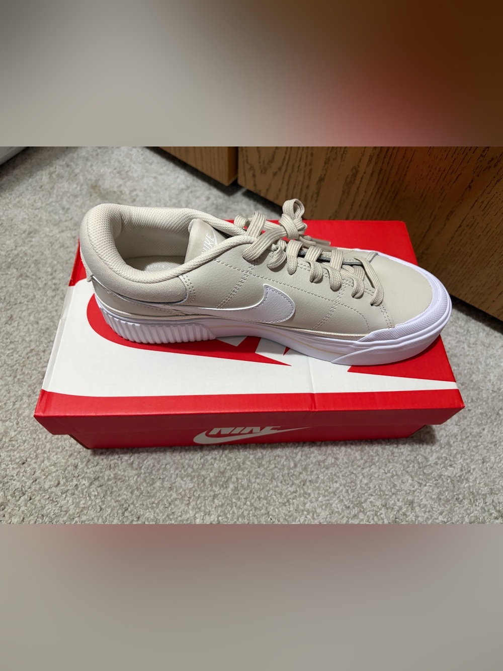 Nike Court Legacy Lift Platform Sneakers Light Orewood Brown Women’s Size 10 NWT - Picture 4 of 5